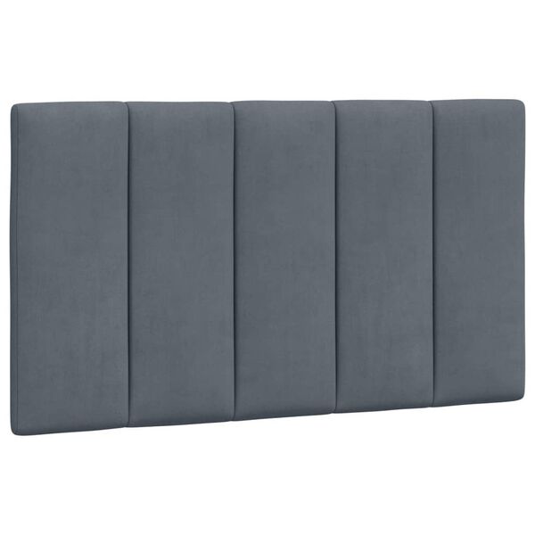 vidaXL Coussin de t&ecirc;te de lit Hanko gris fonc&eacute; 90 cm velours