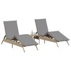 vidaXL Chaises longues lot de 2 avec table beige r&eacute;sine tress&eacute;e