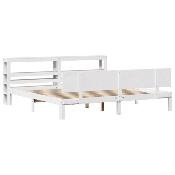 vidaXL Cadre de lit avec t&ecirc;te de lit sans matelas blanc 180x200 cm