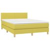 vidaXL Sommier &agrave; lattes de lit avec matelas LED Vert 140x190 cm Tissu