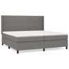 vidaXL Sommier &agrave; lattes de lit avec matelas Gris fonc&eacute; 200x200cm Tissu