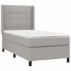 vidaXL Sommier &agrave; lattes de lit matelas LED Gris clair 90x190cm Tissu