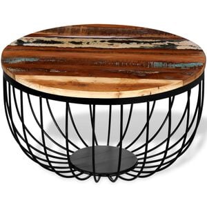 vidaXL Table basse Bois de r&eacute;cup&eacute;ration massif