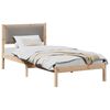 vidaXL Cadre de lit avec t&ecirc;te de lit Taupe 90 x 190 cm Pin massif
