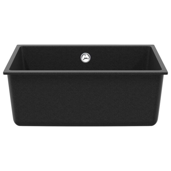 vidaXL &Eacute;vier Noir 530 x 460 mm 80% Quartz et 20% R&eacute;sine