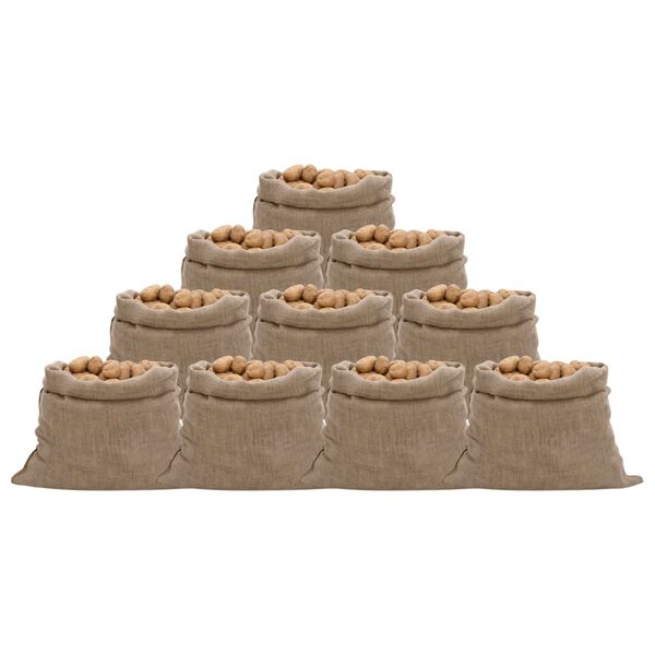vidaXL Sacs en jute 10 pcs 100x110 cm 100 % jute 220 g/m&sup2;
