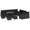 vidaXL Ensemble de canap&eacute; de jardin 14 pc Noir polyrotin