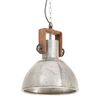 vidaXL Lampe suspendue industrielle 25 W Argent&eacute; Rond 30 cm E27