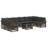 vidaXL Ensemble de canap&eacute; de jardin 11 pc Gris et Gris fonc&eacute; polyrotin