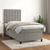 vidaXL Sommier &agrave; lattes de lit et matelas Gris clair 90x190 cm Velours