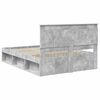 vidaXL Cadre de lit avec t&ecirc;te de lit B&eacute;ton 140 x 200 cm Pin massif