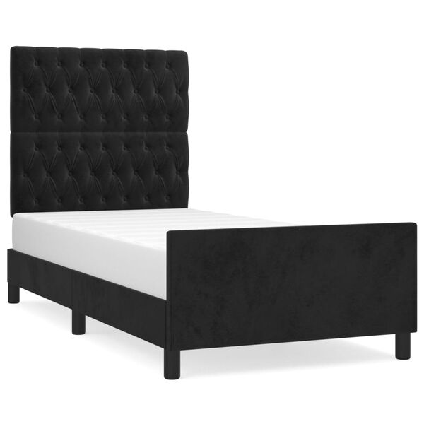 vidaXL Cadre de lit sans matelas noir 100x200 cm velours
