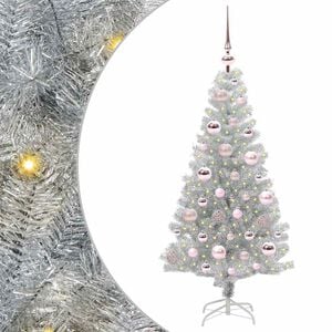 vidaXL Sapin de No&euml;l Argent 120 cm PET