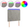 vidaXL T&ecirc;te de lit &agrave; LED Gris clair 100x5x118/128 cm Velours