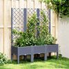 vidaXL Jardinière avec treillis bleu gris 120x40x142 cm PP