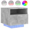 vidaXL Table de chevet avec lumi&egrave;res LED gris b&eacute;ton 40x39x37 cm