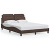 vidaXL Cadre de lit avec LED sans matelas Zadar marron 140x200 cm