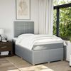 vidaXL Sommier &agrave; lattes de lit et matelas gris clair 120x190 cm tissu