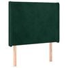 vidaXL T&ecirc;te de lit avec oreilles Vert fonc&eacute; 103x16x118/128 cm Velours