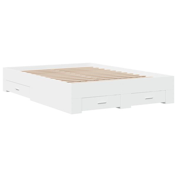 vidaXL Cadre de lit avec tiroirs sans matelas blanc 120x200 cm