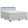 vidaXL Lit de box spring avec matelas et LED Gris clair 180 x 200 cm