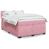 vidaXL Sommier &agrave; lattes de lit avec matelas Rose 140x190 cm Velours