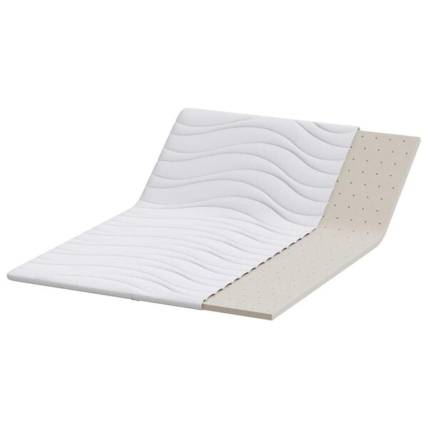 vidaXL Surmatelas Blanc 140 x 200 x 5.5 cm Tissu en Tricot