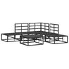 vidaXL Ensemble de canap&eacute; de jardin avec coussin 6 pcs Noir Aluminium