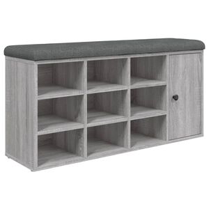 vidaXL Banc &agrave; chaussures sonoma gris 102x32x50 cm bois d'ing&eacute;nierie