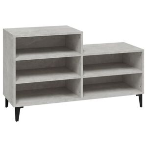 vidaXL Armoire &agrave; chaussures Gris b&eacute;ton 102x36x60 cm Bois d'ing&eacute;nierie