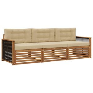 vidaXL Ensemble de canap&eacute;s d'ext&eacute;rieur 3 pcs Naturel et Beige