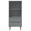 vidaXL Biblioth&egrave;que MOLDE Gris 60x35x133,5 cm Bois massif de pin