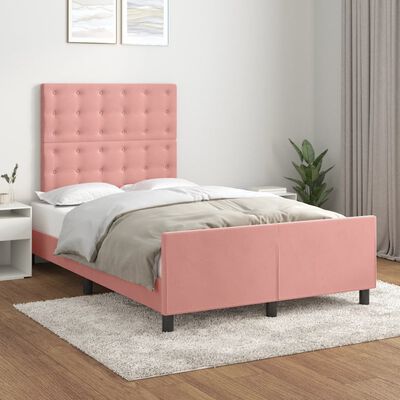 vidaXL Cadre de lit sans matelas rose 120x200 cm velours