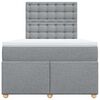 vidaXL Sommier &agrave; lattes de lit et matelas gris clair 120x190 cm tissu