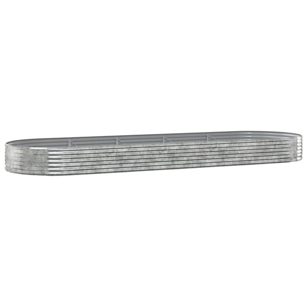 vidaXL Lit sur&eacute;lev&eacute; de jardin Acier galvanis&eacute; Argent&eacute;