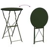 vidaXL Table bistrot Vert fonc&eacute; &Oslash;50x71 cm Acier rev&ecirc;tu de poudre