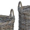 vidaXL Panier &agrave; plantes avec stockage 3 pcs Gris Rattan Kubu