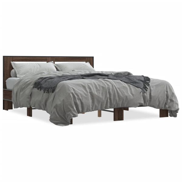 vidaXL Cadre de lit sans matelas ch&ecirc;ne marron 150x200 cm