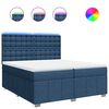 vidaXL Sommier &agrave; lattes de lit avec matelas Bleu 200x200 cm Tissu