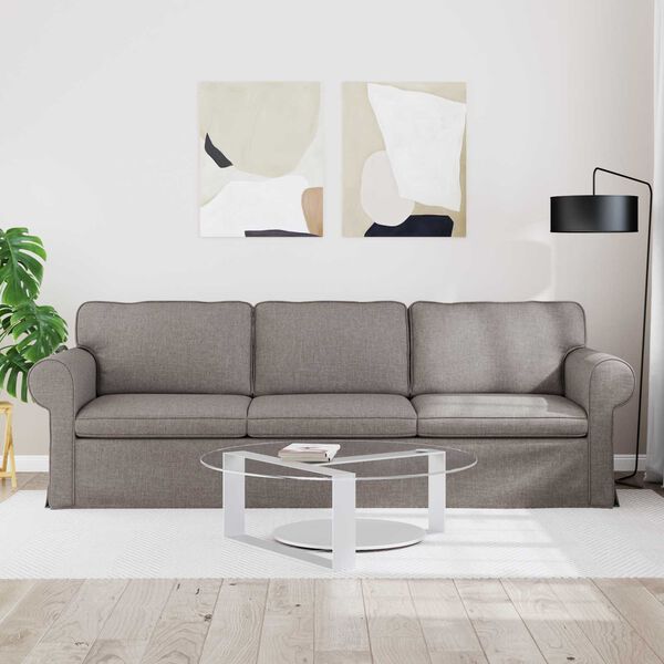 vidaXL Canap&eacute; 210cm Taupe M&eacute;tал