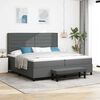 vidaXL Lit &agrave; ressorts avec matelas Gris fonc&eacute; 200 x 200 cm tissu