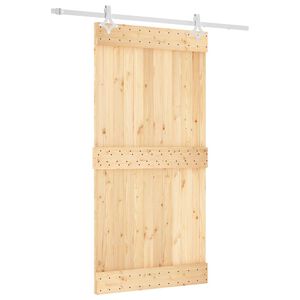 vidaXL Porte coulissante 100 x 210 cm Bois de pin massif (non trait&eacute;)