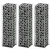 vidaXL Jeu de panier de gabion 3 pcs Fil galvanis&eacute; 25x25x100 cm