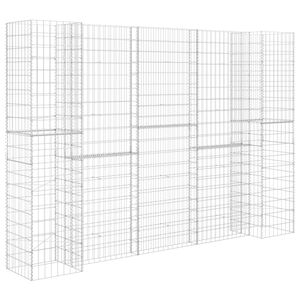 vidaXL Jardini&egrave;re &agrave; gabion en H Fil d'acier 260x40x180 cm