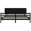 vidaXL Cadre de lit sans matelas noir 200x200 cm bois massif