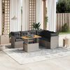 vidaXL Salon de jardin avec coussins 7 pcs gris r&eacute;sine tress&eacute;e
