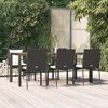 vidaXL Ensemble &agrave; manger de jardin coussins 7pcs Noir R&eacute;sine tress&eacute;e