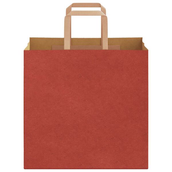 vidaXL Sacs en papier 250 pcs avec poign&eacute;es rouge 26x17x25 cm
