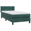 vidaXL Sommier &agrave; lattes de lit et matelas vert fonc&eacute; 100x210cm velours