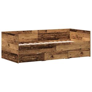 vidaXL Lit d'appoint Bois Ancien 90 x 200 cm Bois d'ing&eacute;nierie